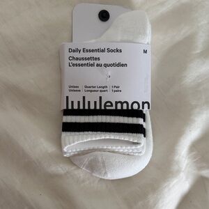 lululemon athletica White Ankle Socks with Black Stripes